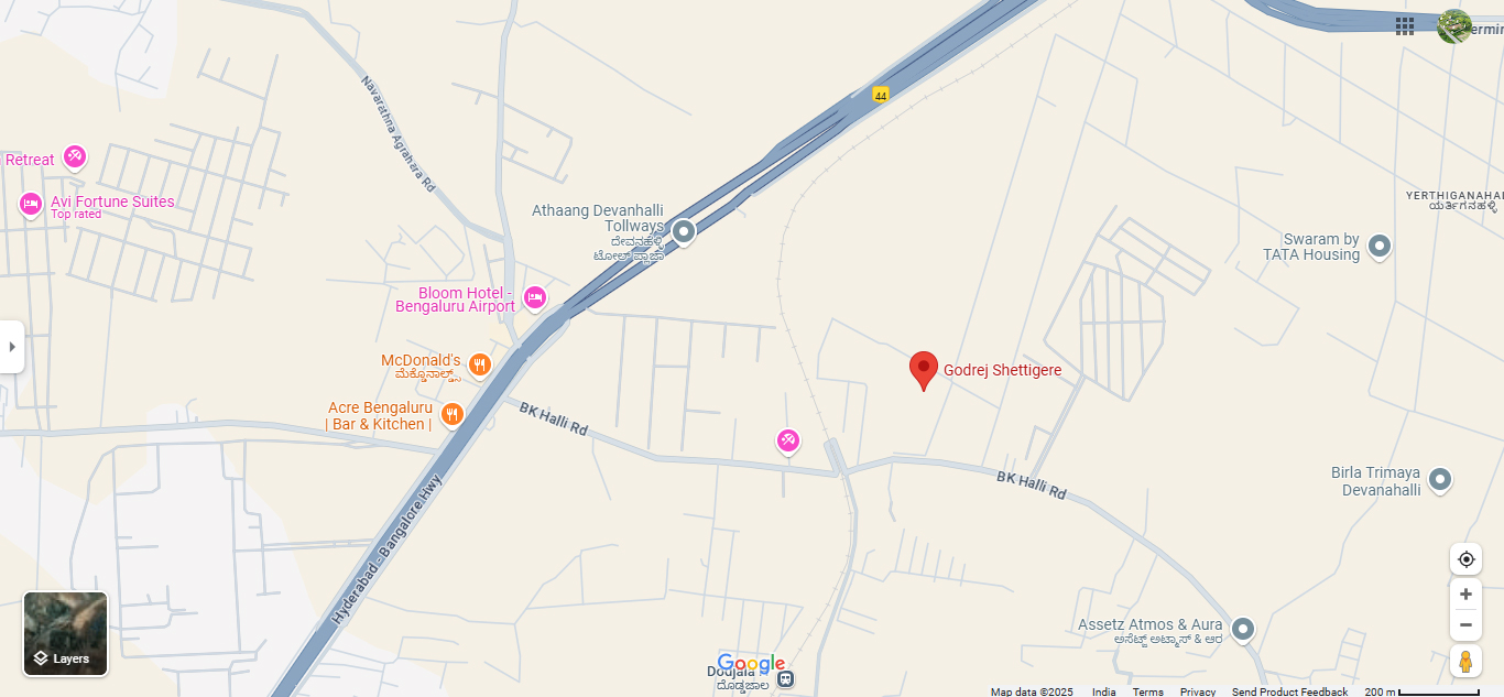 Godrej Properties in Bangalor Location